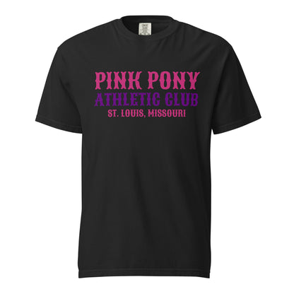 Signature | Comfort Colors T-Shirt | Pink Pony Athletic Club | Athletic Wordmark Logo