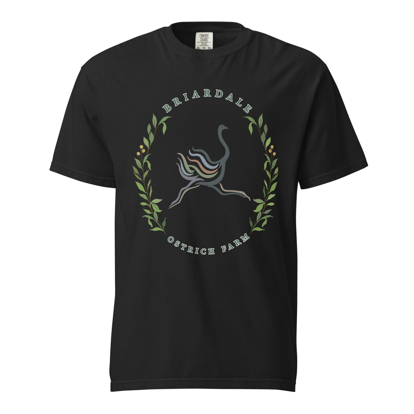Signature | Comfort Colors T-Shirt | Briardale Ostrich Farm | Crest Logo