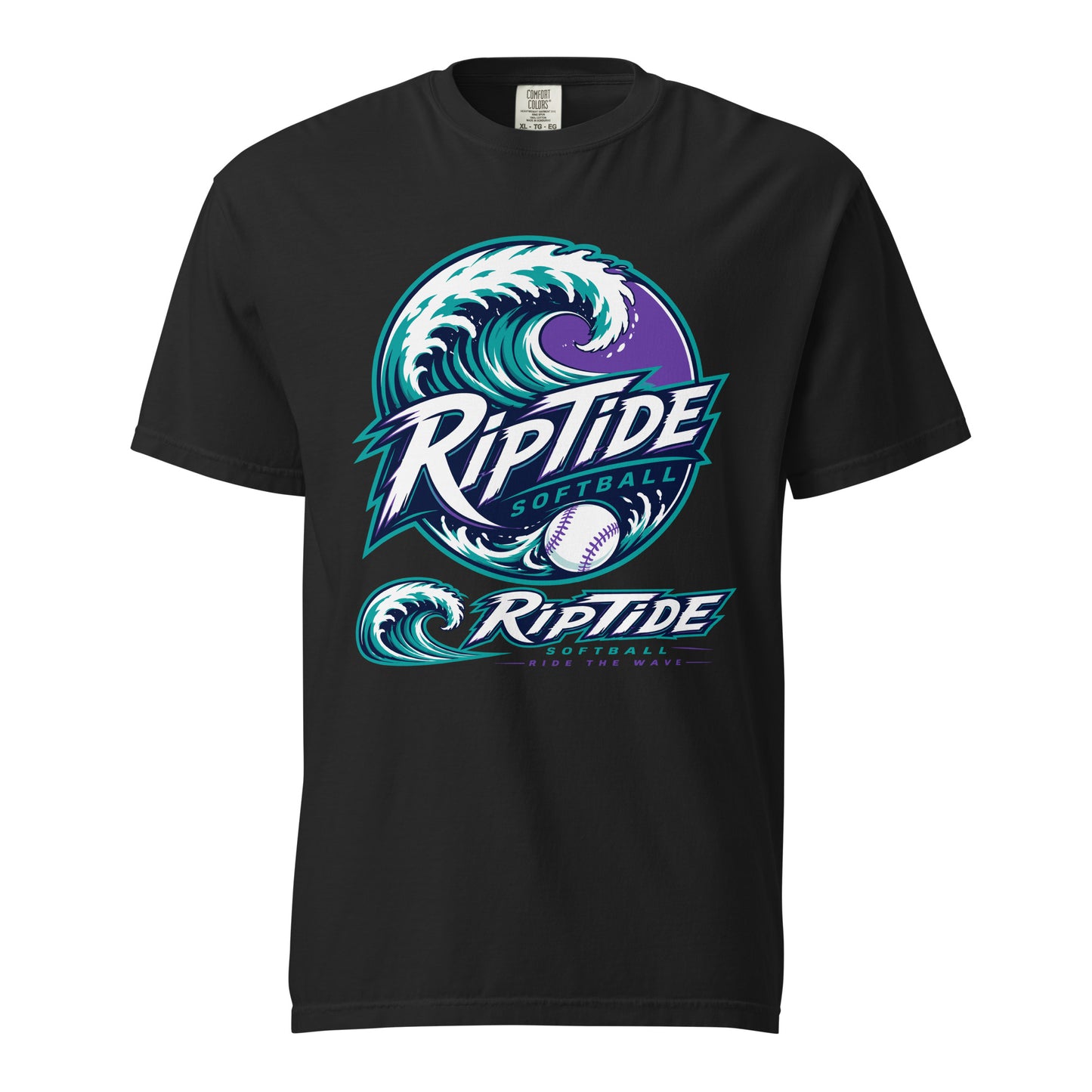 Signature | Comfort Colors T-Shirt | RipTide Softball | Crest Logo