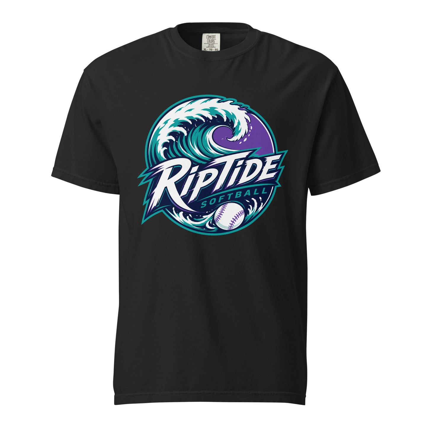 Signature | Comfort Colors T-Shirt | RipTide Softball | Emblem Logo