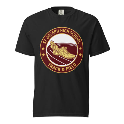 Signature | Comfort Colors T-Shirt | St. Joseph High School - Track & Field | Badge Logo