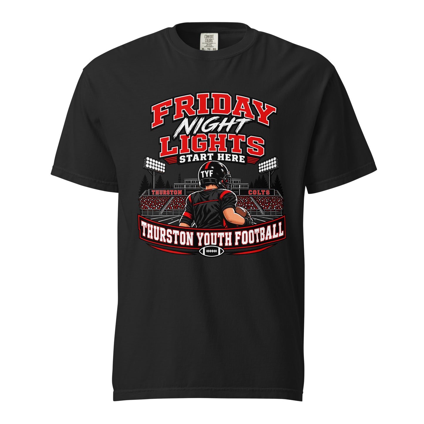Signature | Comfort Colors T-Shirt | Thurston Youth Football | Vanguard Logo