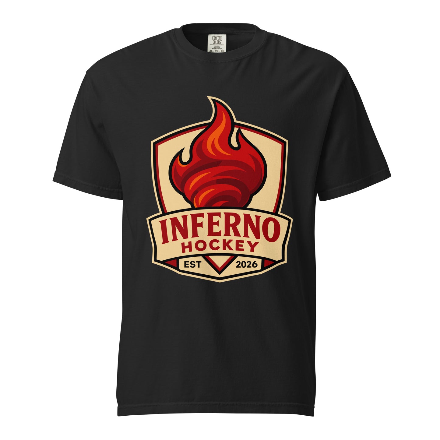 Signature | Comfort Colors T-Shirt | Inferno Hockey | Crest Logo