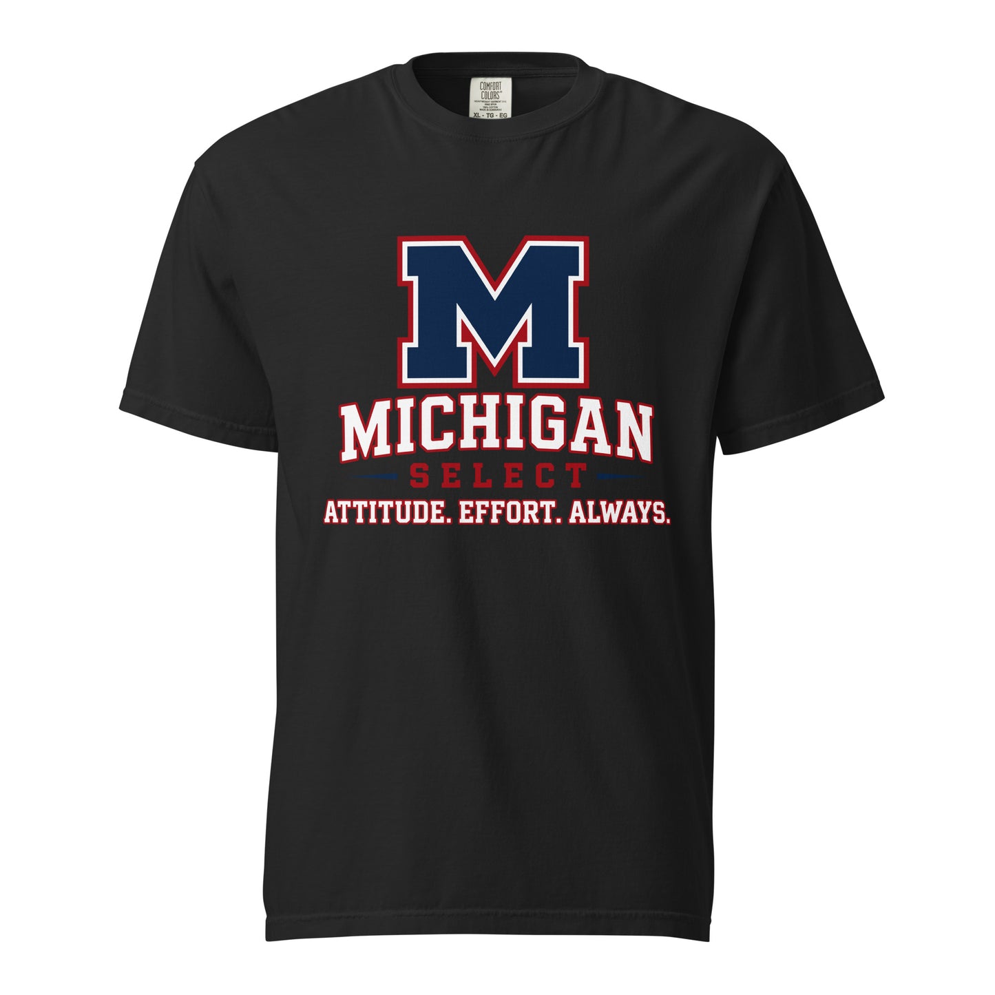 Signature | Comfort Colors T-Shirt | Michigan Select Baseball | Crest Logo