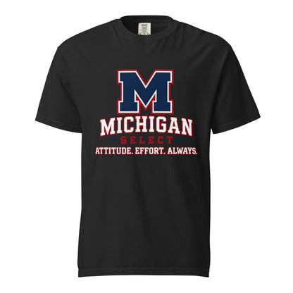 Signature | Comfort Colors T-Shirt | Michigan Select Baseball | Crest Logo
