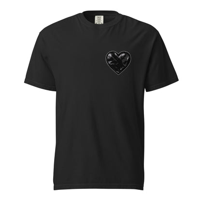Signature | Comfort Colors T-Shirt | Obsidian Heartbeat | Heart Crest Logo