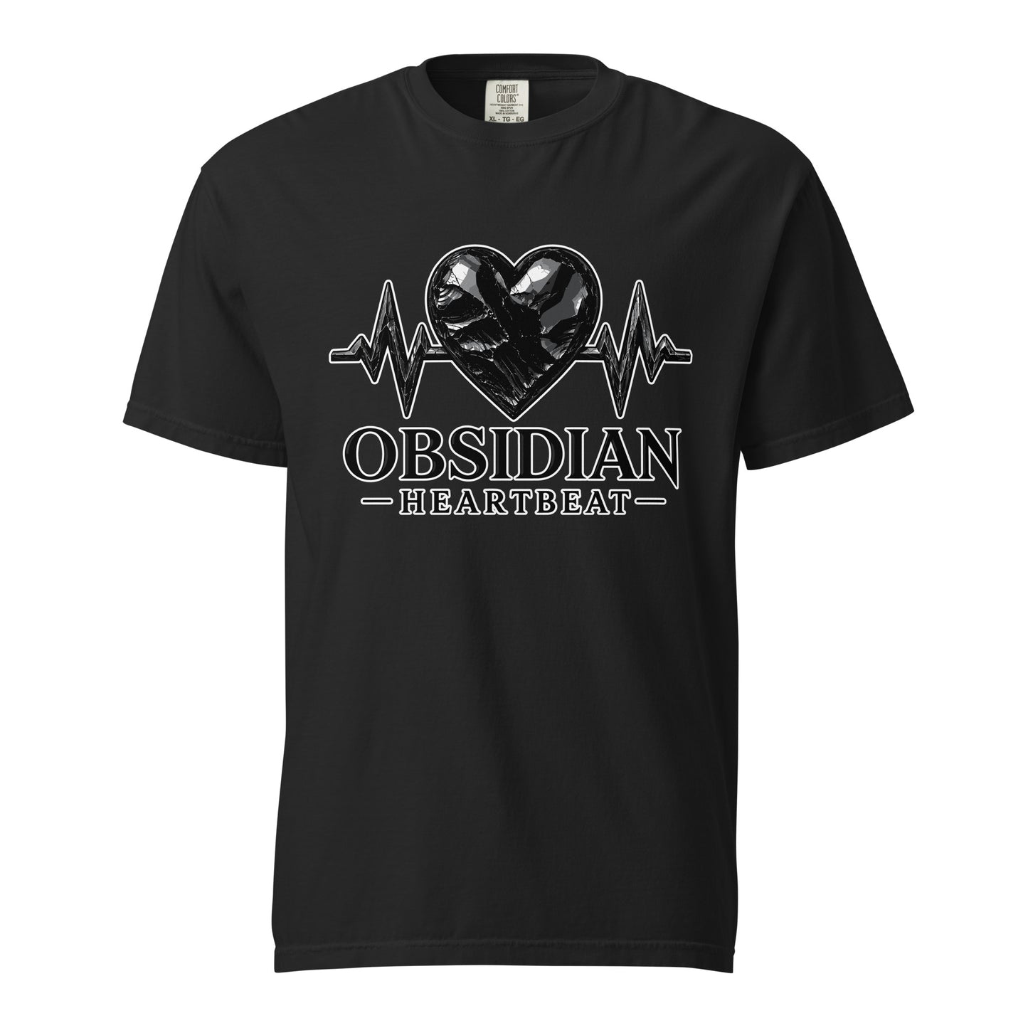 Signature | Comfort Colors T-Shirt | Obsidian Heartbeat | Pulse Athletics Logo