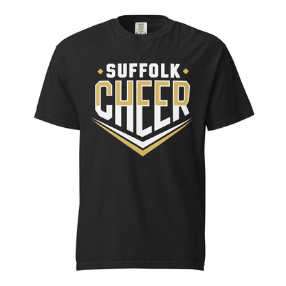 Signature | Comfort Colors T-Shirt | Suffolk University Cheerleading | Emblem Logo