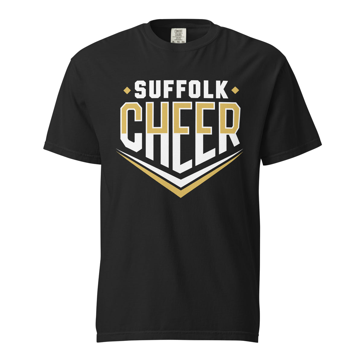 Signature | Comfort Colors T-Shirt | Suffolk University Cheerleading | Emblem Logo