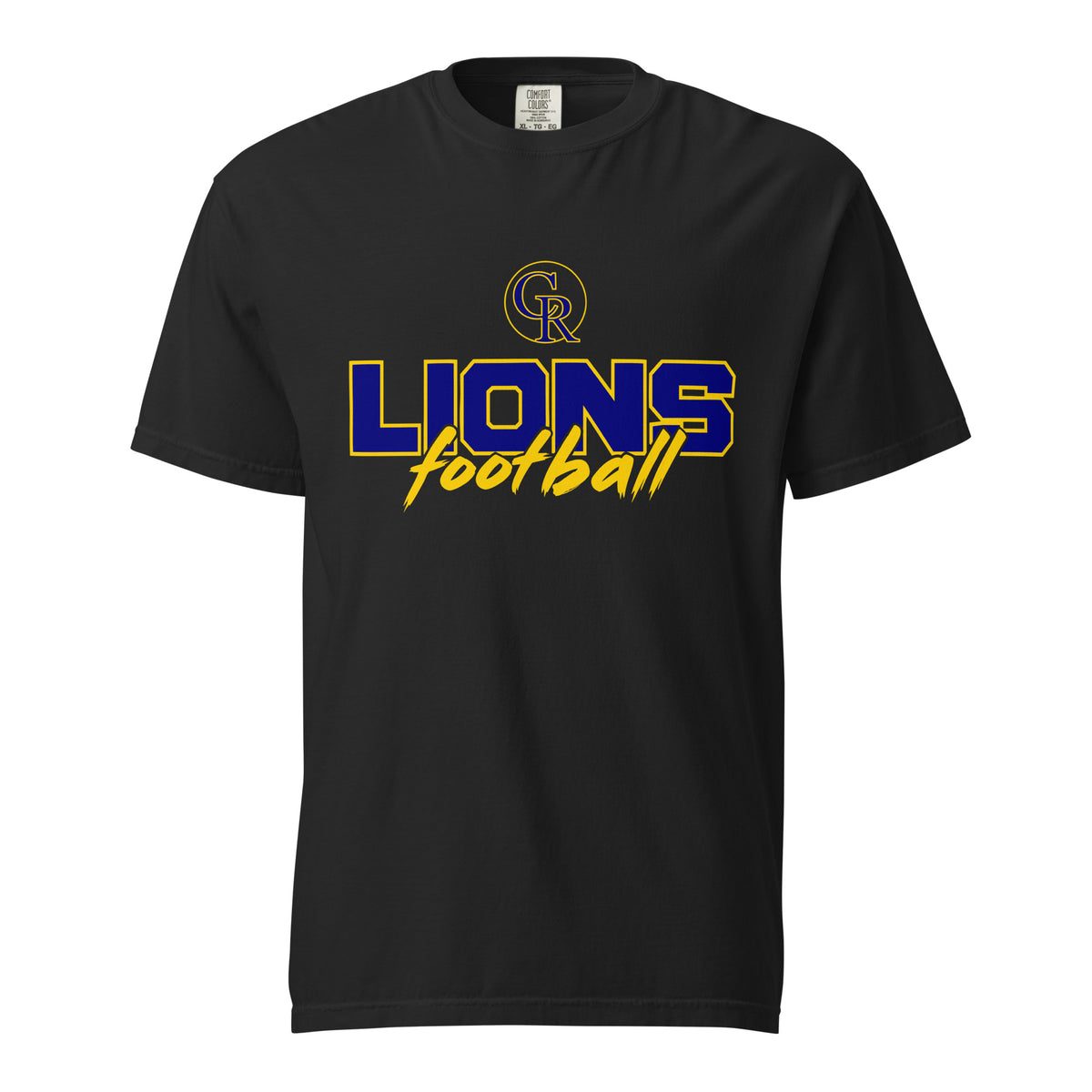 Signature | Comfort Colors T-Shirt | Chestnut Ridge Lions Football | Vanguard Logo
