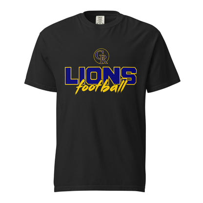 Signature | Comfort Colors T-Shirt | Chestnut Ridge Lions Football | Vanguard Logo