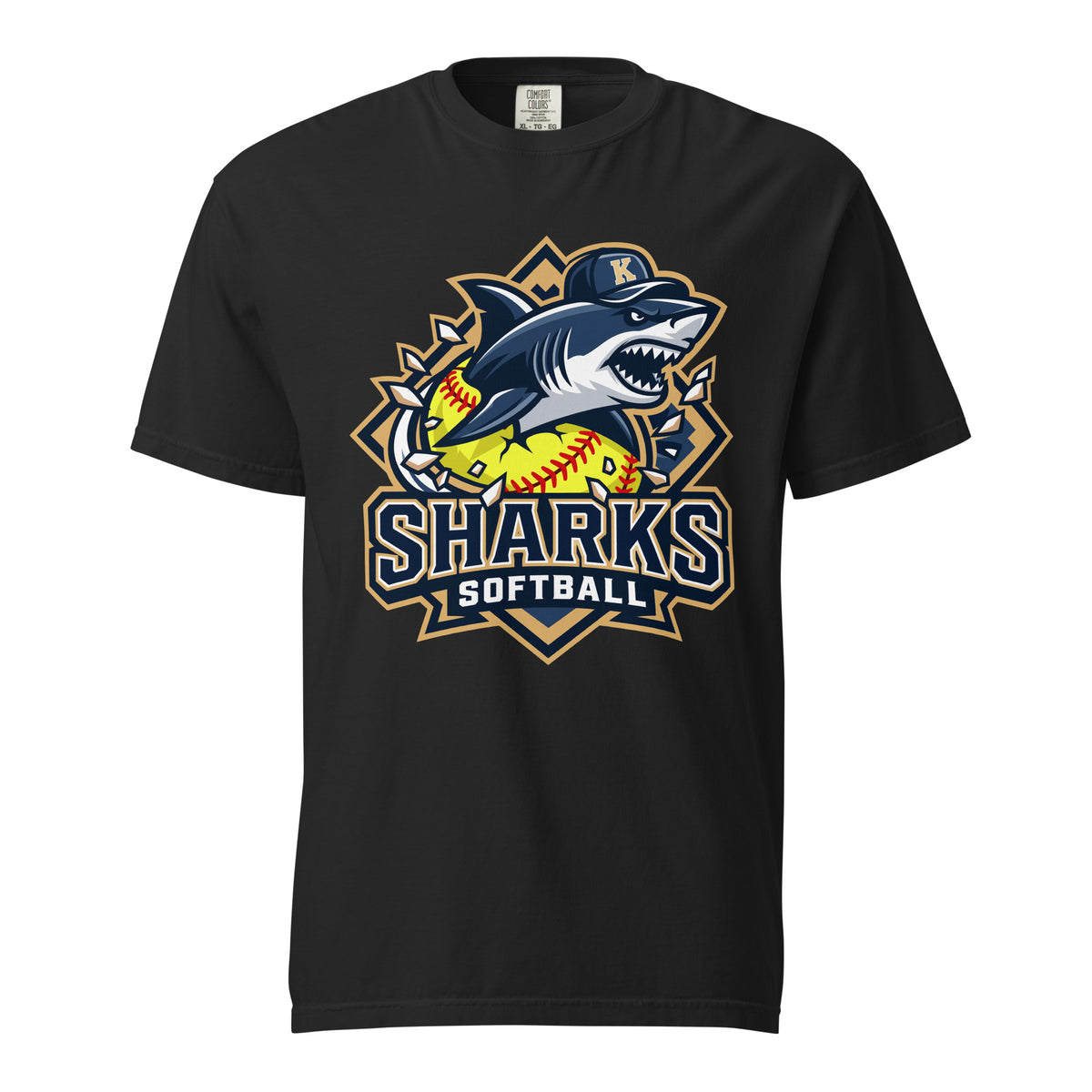Signature | Comfort Colors T-Shirt | Sharks Diamond Sports | Crest Logo