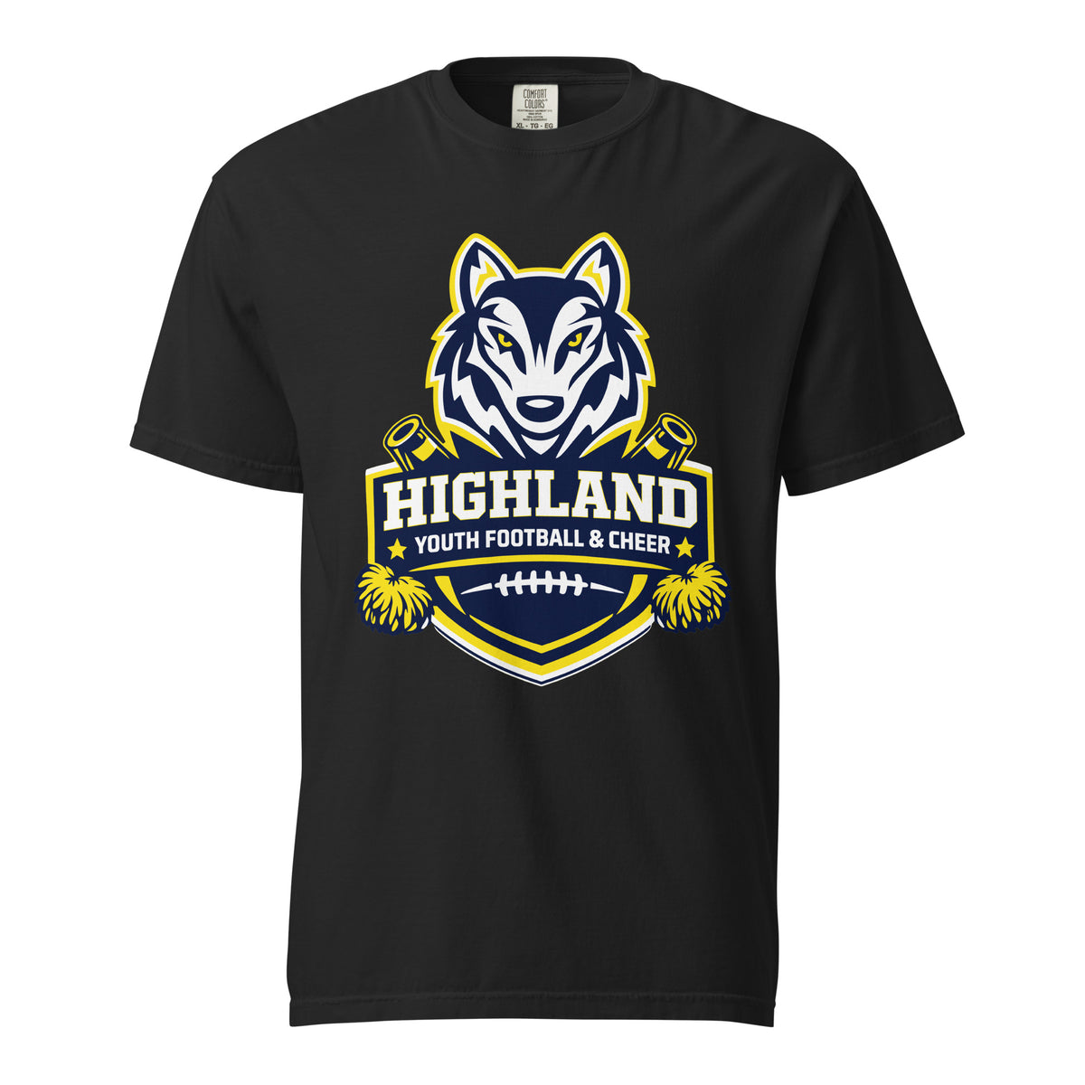 Signature | Comfort Colors T-Shirt | Highland youth football and cheer | Emblem Logo
