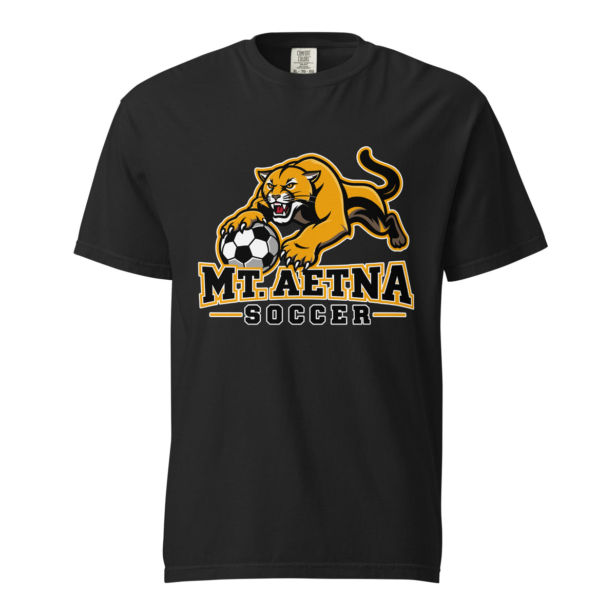 Signature | Comfort Colors T-Shirt | Mt. Aetna Adventist School | Soccer Apex Logo