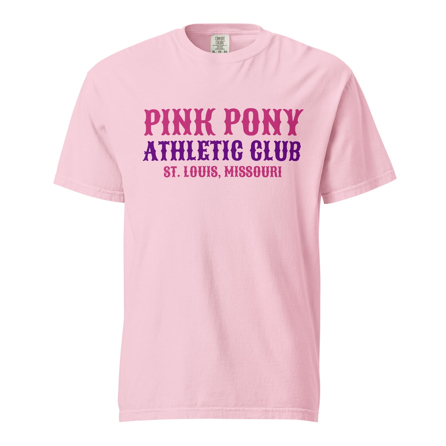 Signature | Comfort Colors T-Shirt | Pink Pony Athletic Club | Athletic Wordmark Logo