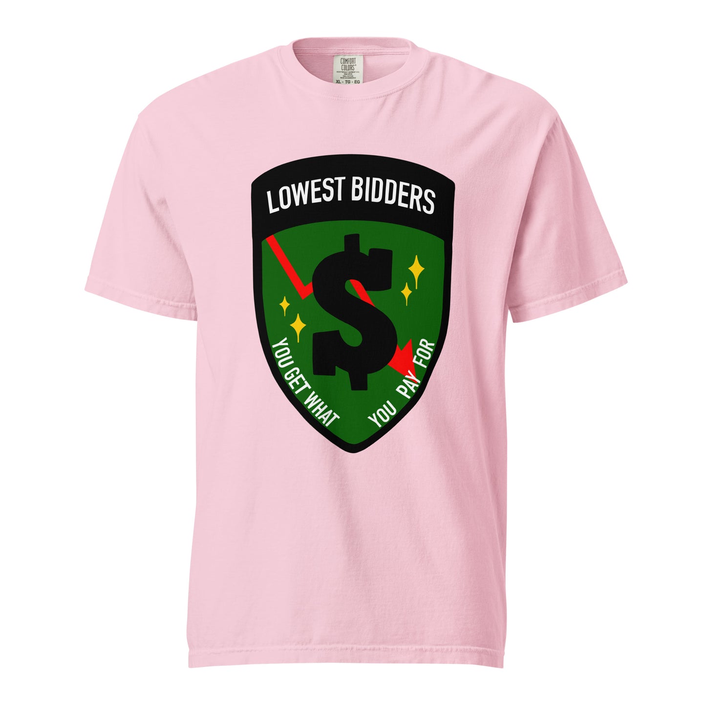 Signature | Comfort Colors T-Shirt | The Lowest Bidders | Emblem Logo