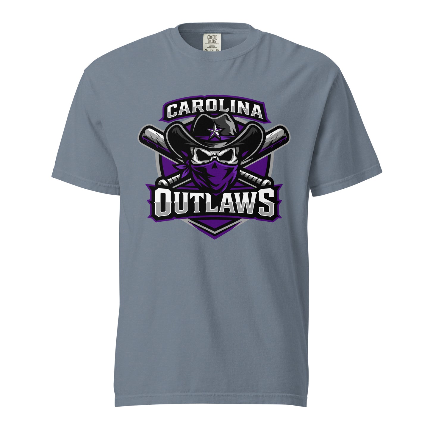 Signature | Comfort Colors T-Shirt | Carolina Outlaws Baseball | Shield Logo