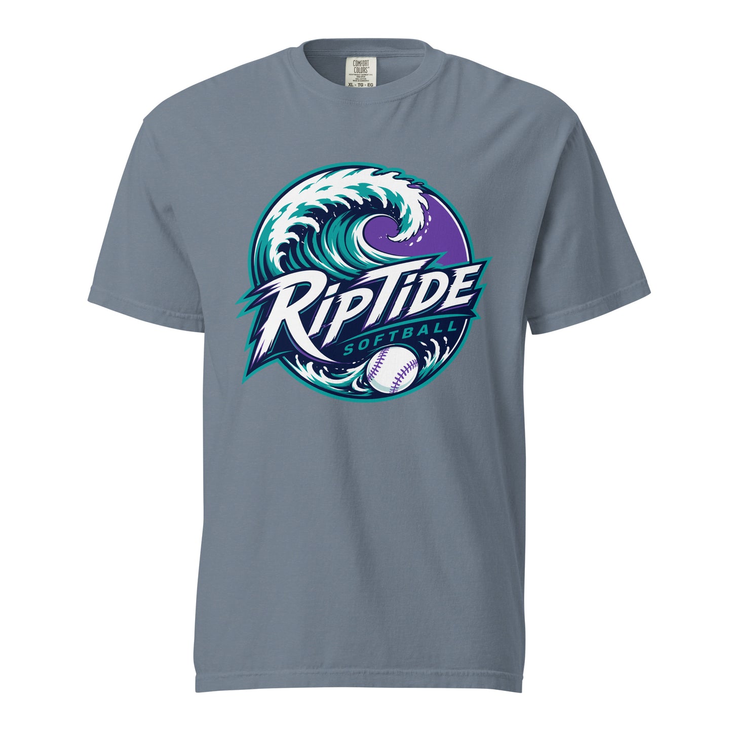 Signature | Comfort Colors T-Shirt | RipTide Softball | Emblem Logo