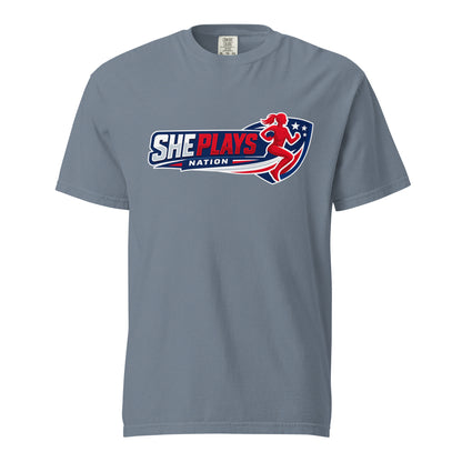Signature | Comfort Colors T-Shirt | She Plays Nation | Crest Logo
