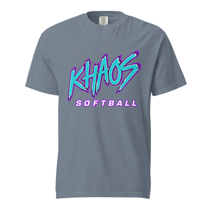 Signature | Comfort Colors T-Shirt | Khaos Softball | Atlhetics Logo