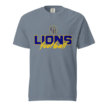 Signature | Comfort Colors T-Shirt | Chestnut Ridge Lions Football | Vanguard Logo