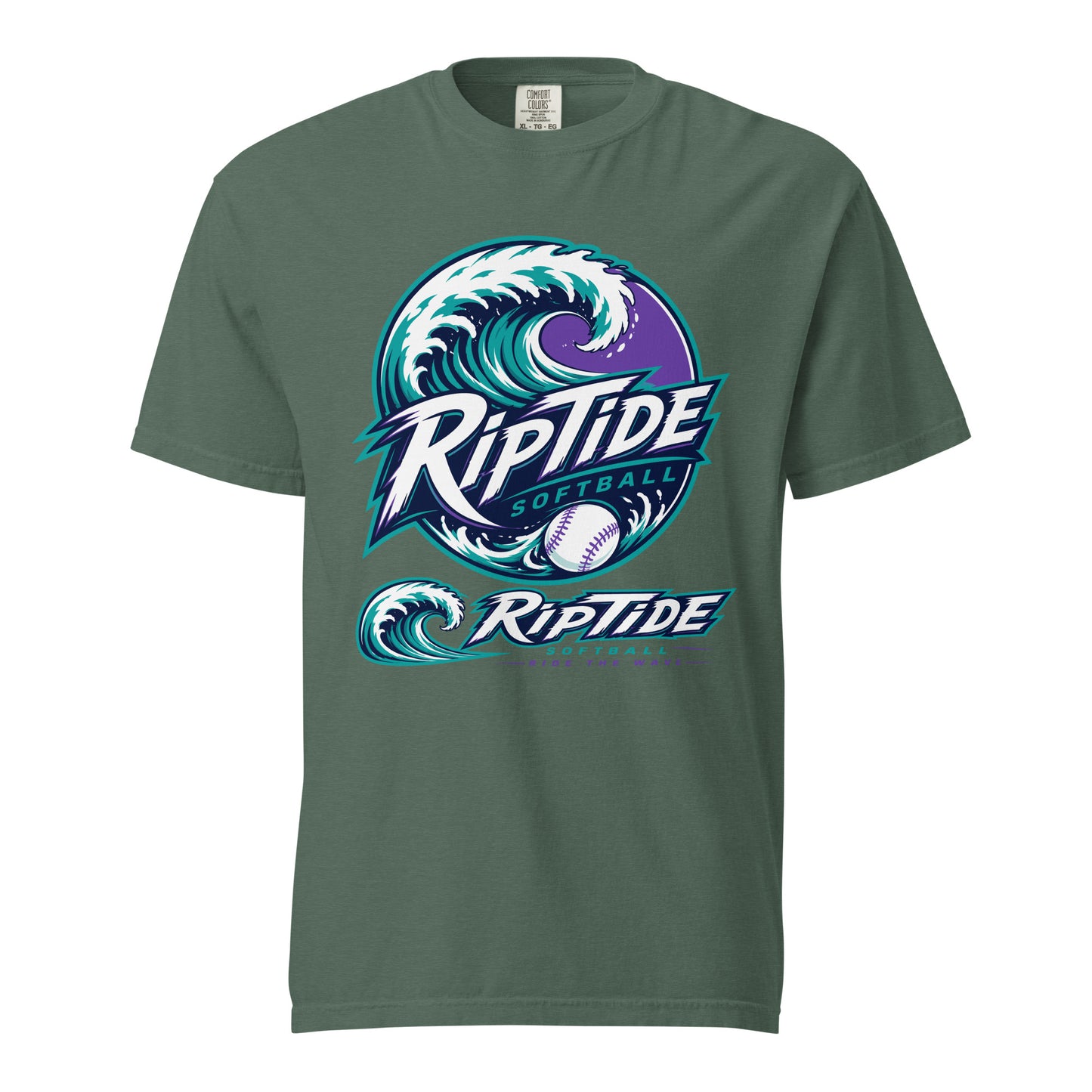 Signature | Comfort Colors T-Shirt | RipTide Softball | Crest Logo