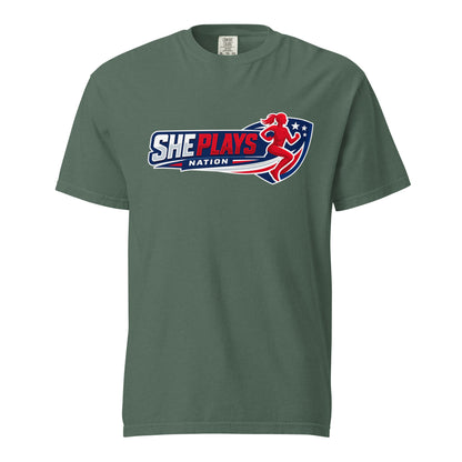 Signature | Comfort Colors T-Shirt | She Plays Nation | Crest Logo