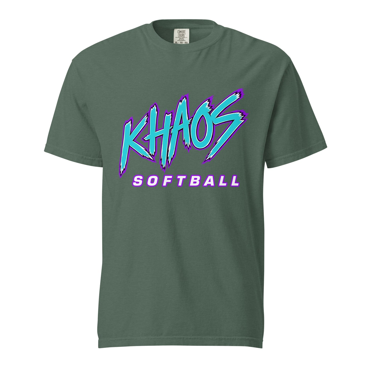 Signature | Comfort Colors T-Shirt | Khaos Softball | Atlhetics Logo