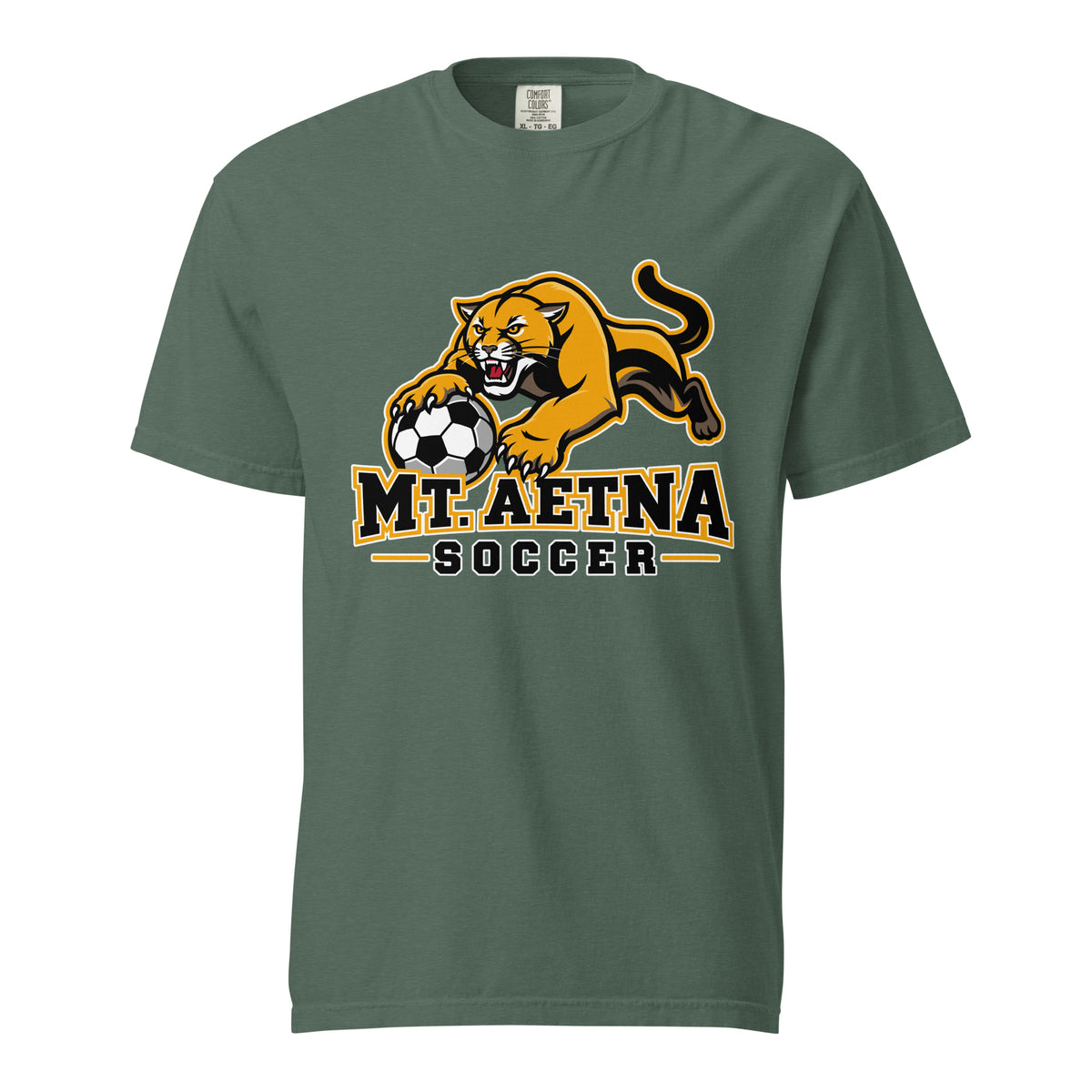 Signature | Comfort Colors T-Shirt | Mt. Aetna Adventist School | Soccer Apex Logo
