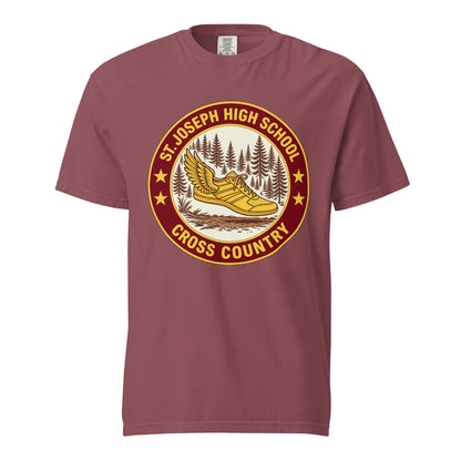 Signature | Comfort Colors T-Shirt | St. Joseph High School - Cross Country | Badge Logo