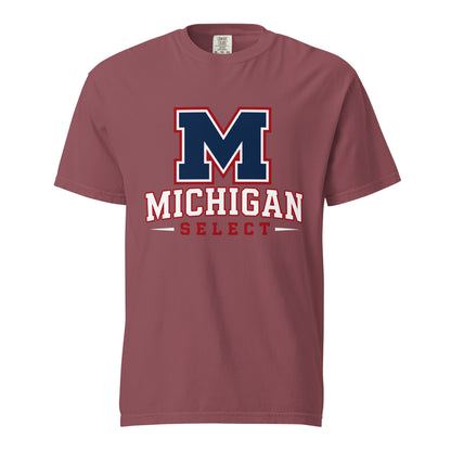 Signature | Comfort Colors T-Shirt | Michigan Select Baseball | Emblem Logo