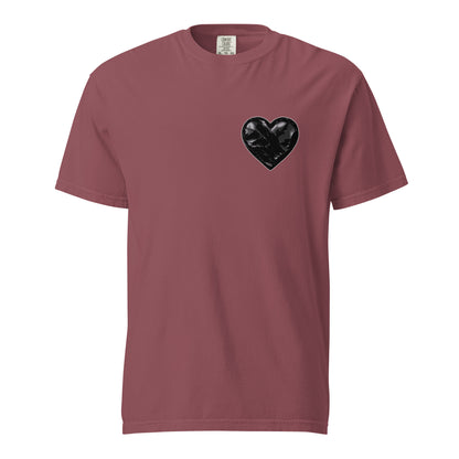 Signature | Comfort Colors T-Shirt | Obsidian Heartbeat | Heart Crest Logo
