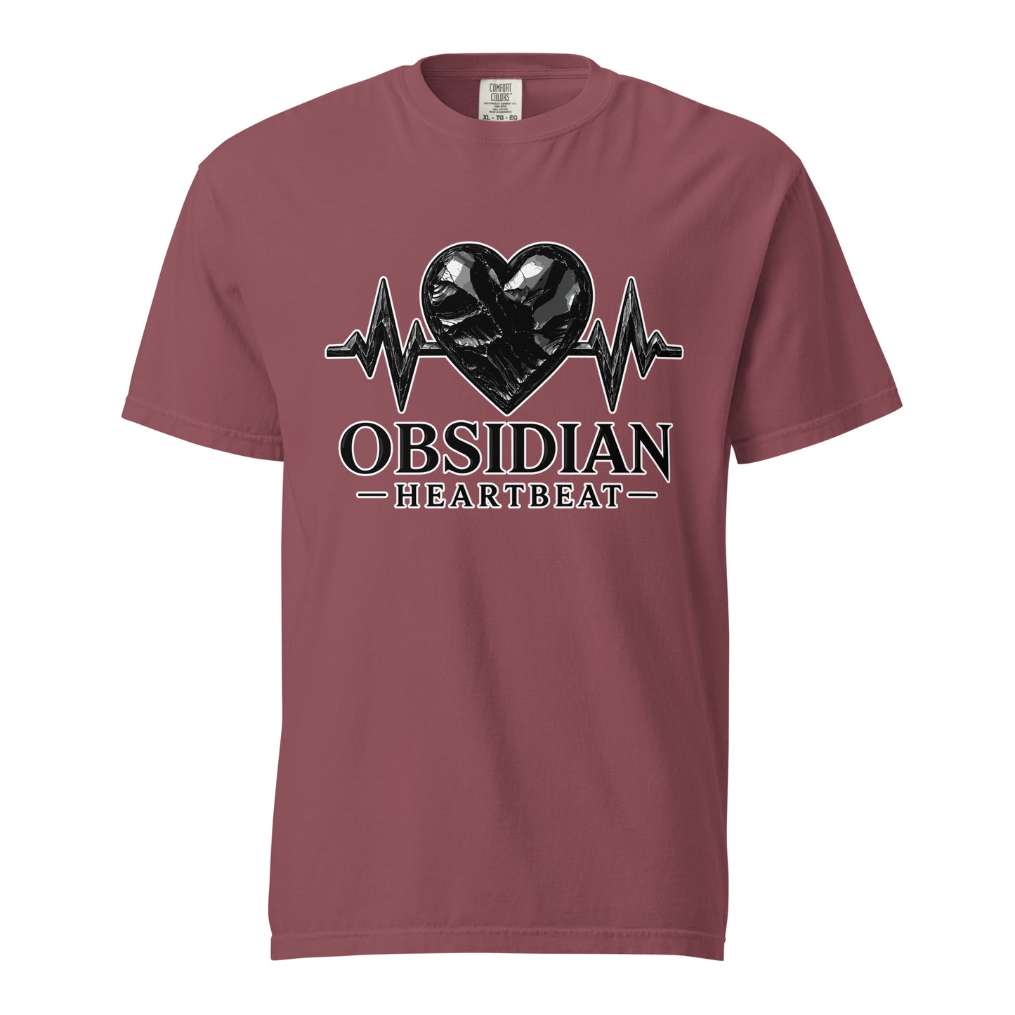 Signature | Comfort Colors T-Shirt | Obsidian Heartbeat | Pulse Athletics Logo