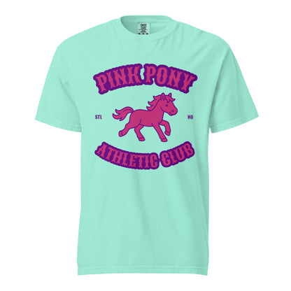 Signature | Comfort Colors T-Shirt | Pink Pony Athletic Club | Crest Logo