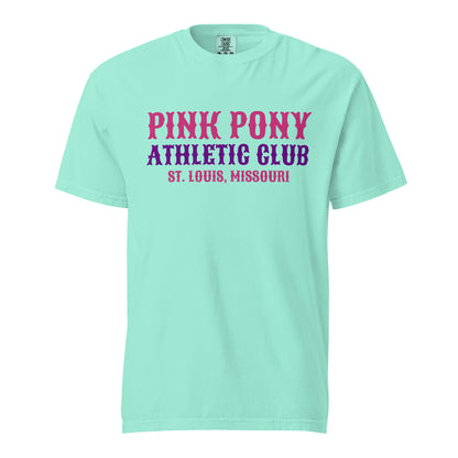 Signature | Comfort Colors T-Shirt | Pink Pony Athletic Club | Athletic Wordmark Logo