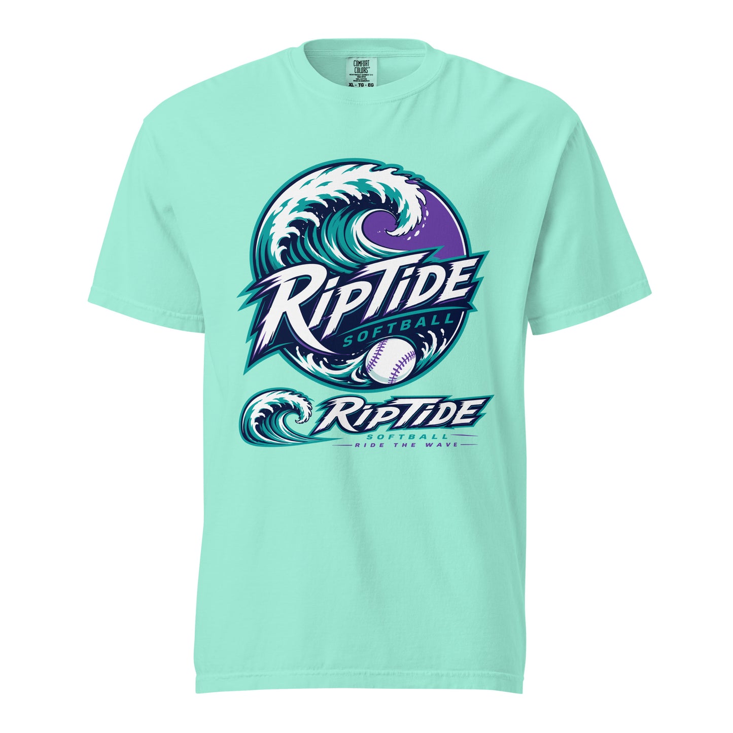 Signature | Comfort Colors T-Shirt | RipTide Softball | Crest Logo