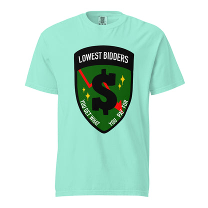 Signature | Comfort Colors T-Shirt | The Lowest Bidders | Emblem Logo