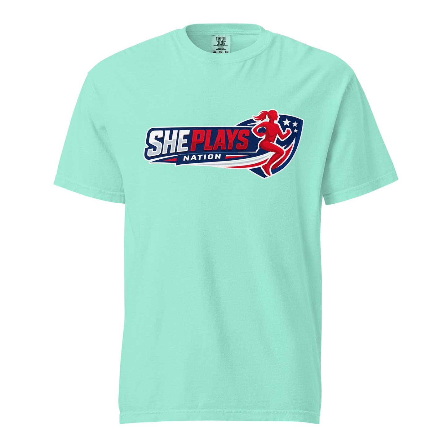 Signature | Comfort Colors T-Shirt | She Plays Nation | Crest Logo