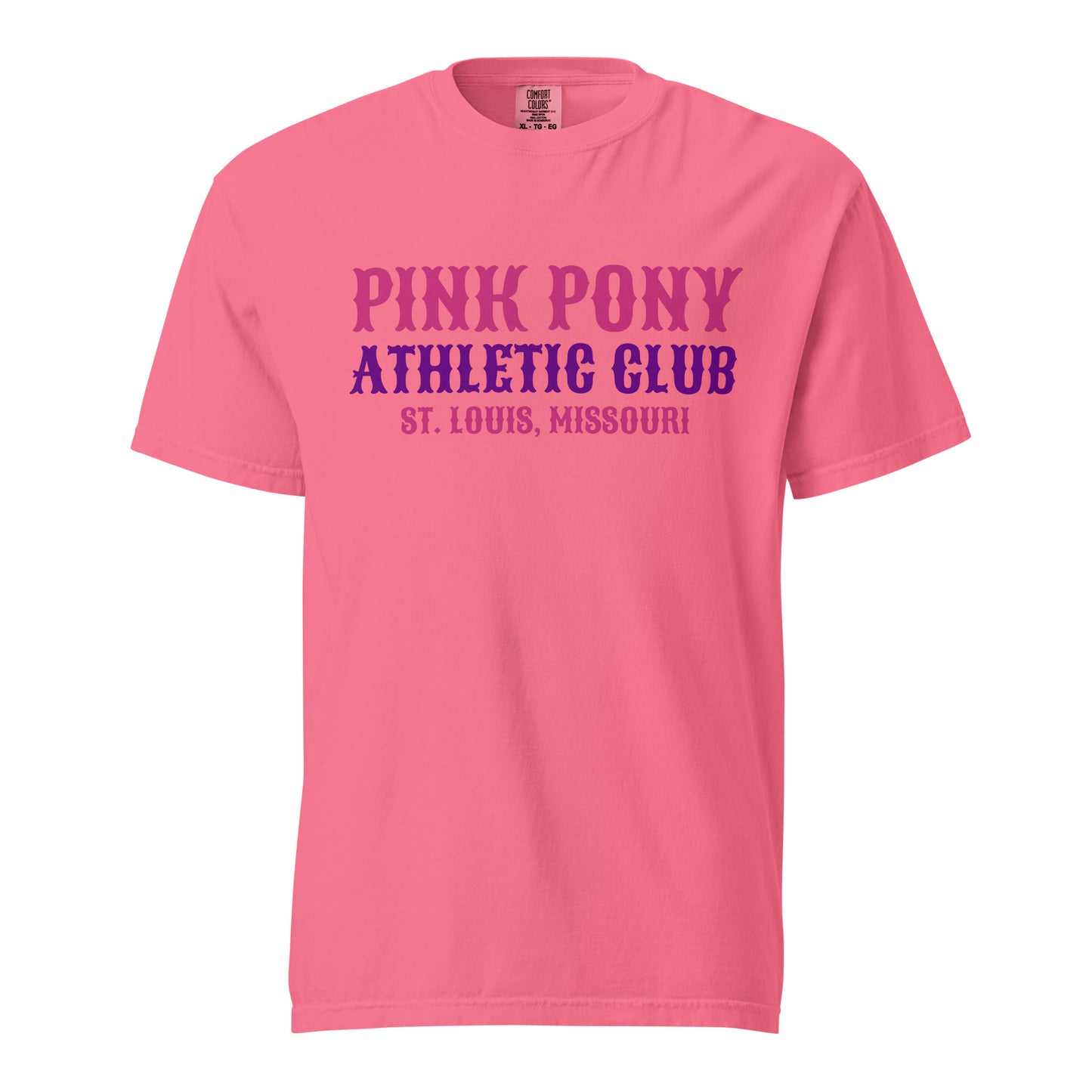 Signature | Comfort Colors T-Shirt | Pink Pony Athletic Club | Athletic Wordmark Logo