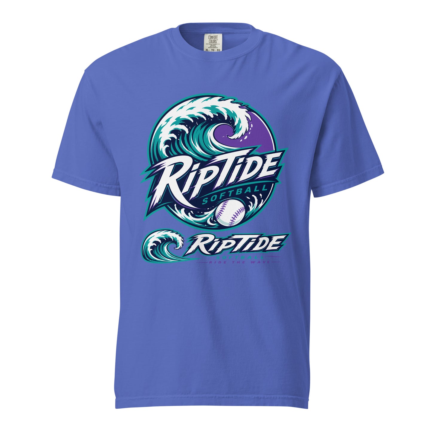 Signature | Comfort Colors T-Shirt | RipTide Softball | Crest Logo