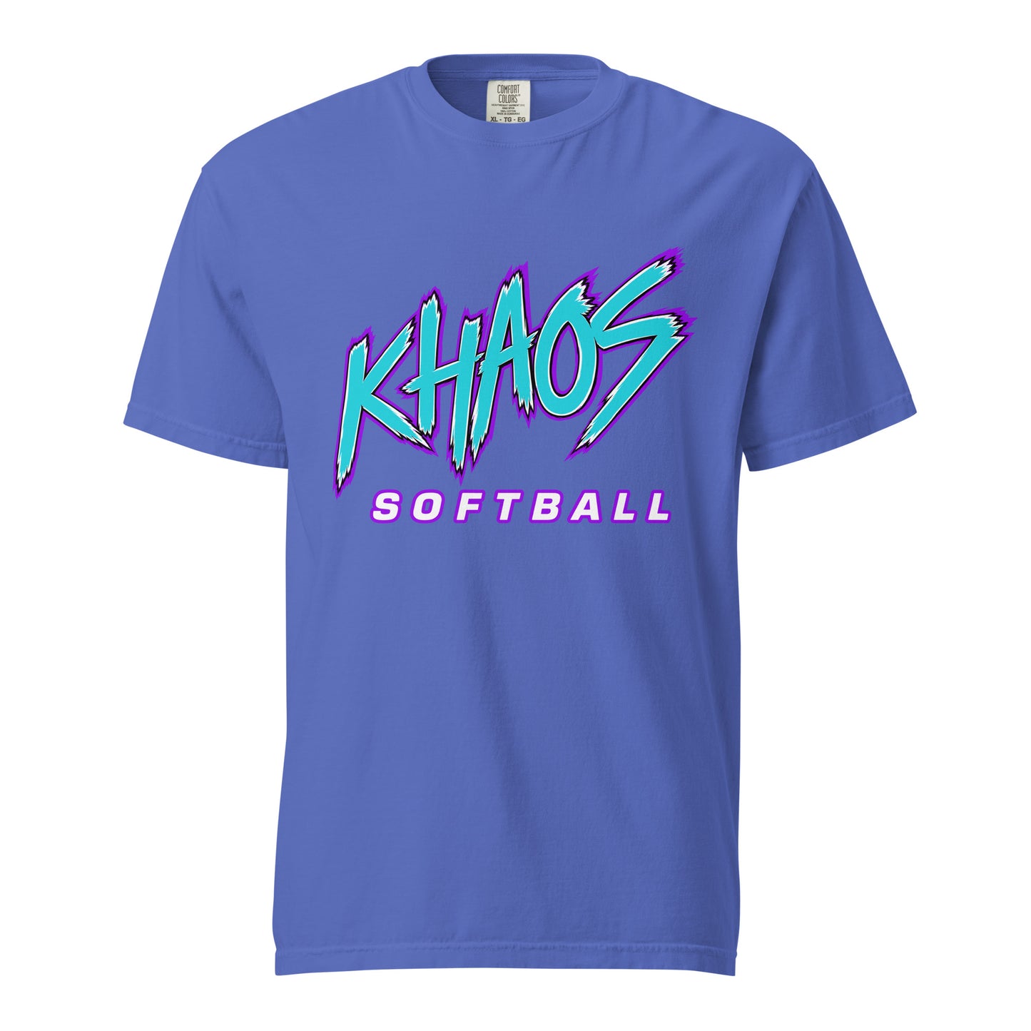 Signature | Comfort Colors T-Shirt | Khaos Softball | Atlhetics Logo