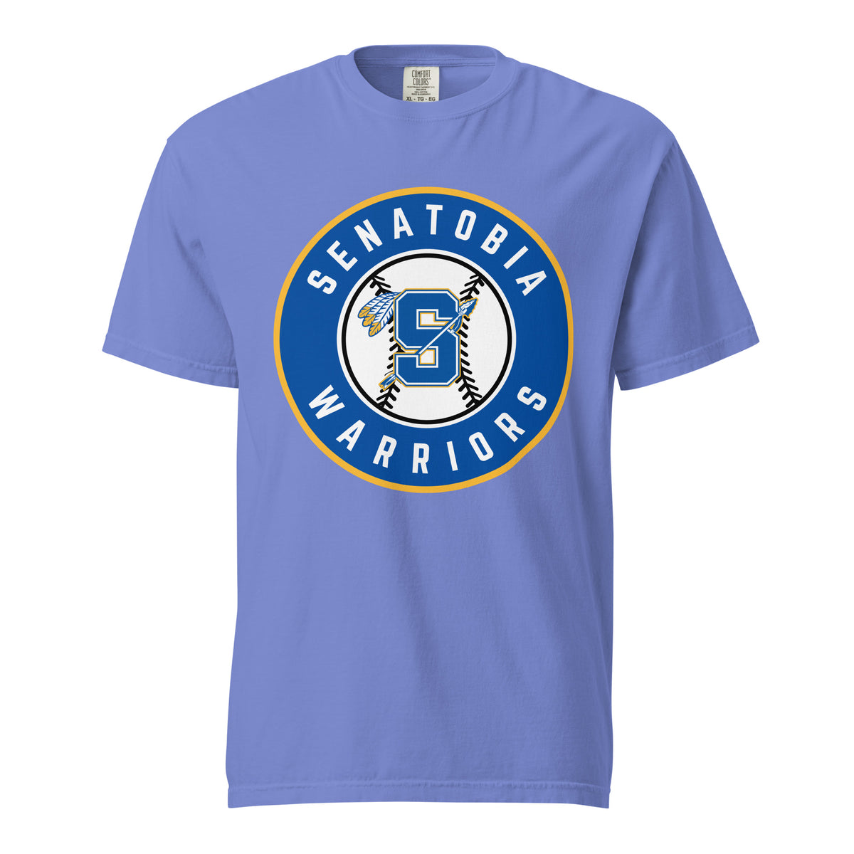Signature | Comfort Colors T-Shirt | Senatobia Warriors Baseball | Badge Logo
