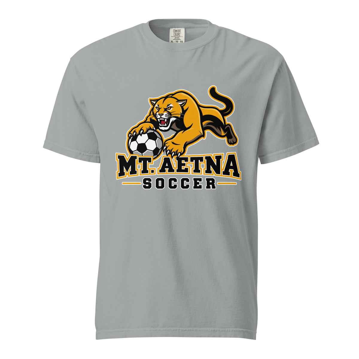 Signature | Comfort Colors T-Shirt | Mt. Aetna Adventist School | Soccer Apex Logo