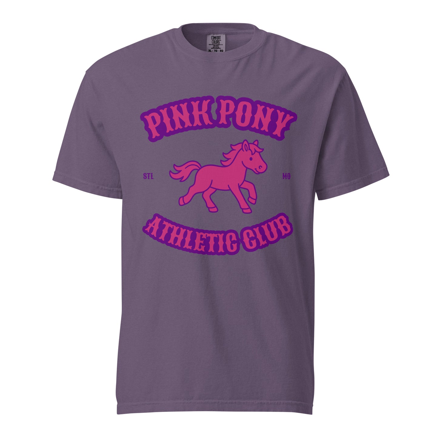 Signature | Comfort Colors T-Shirt | Pink Pony Athletic Club | Crest Logo