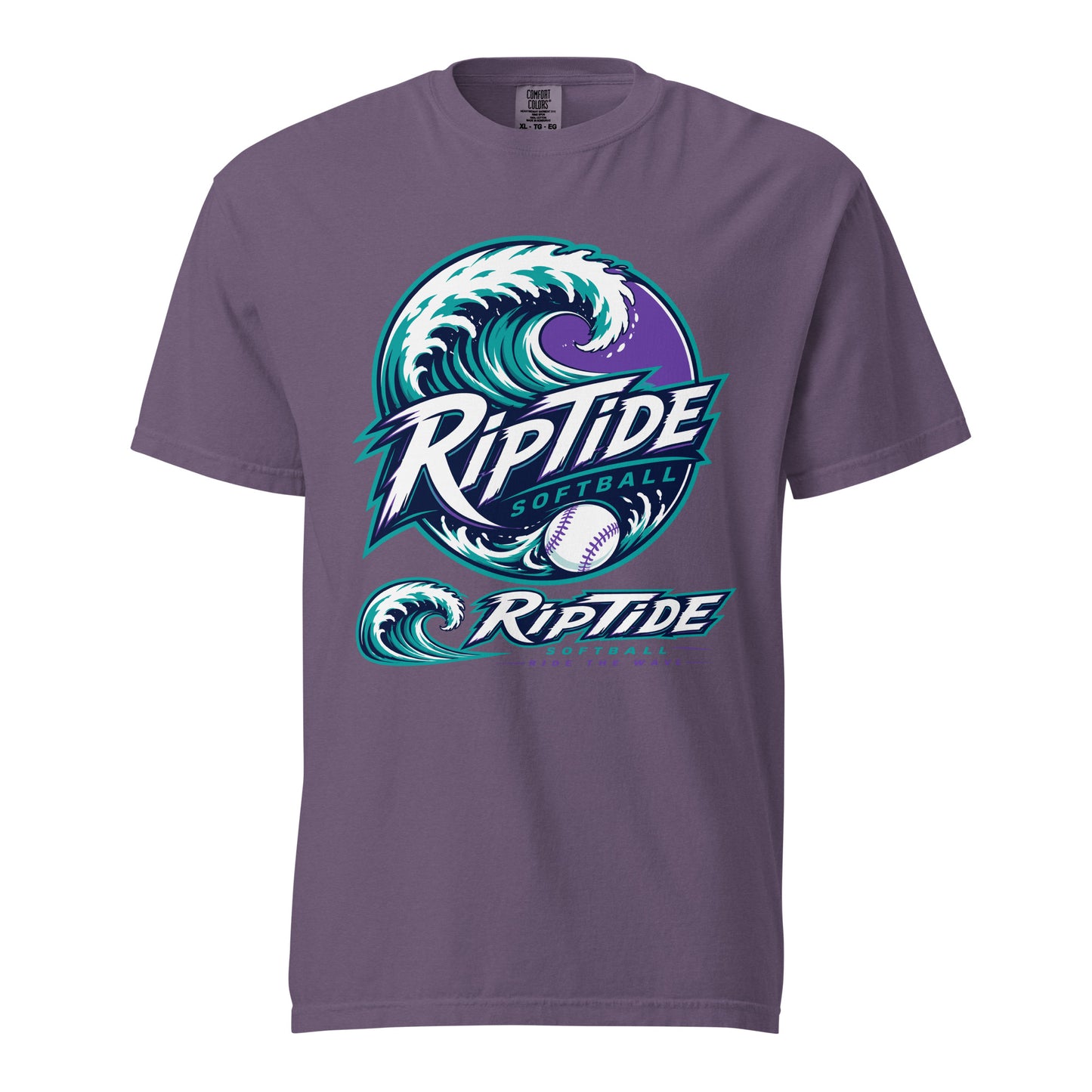 Signature | Comfort Colors T-Shirt | RipTide Softball | Crest Logo