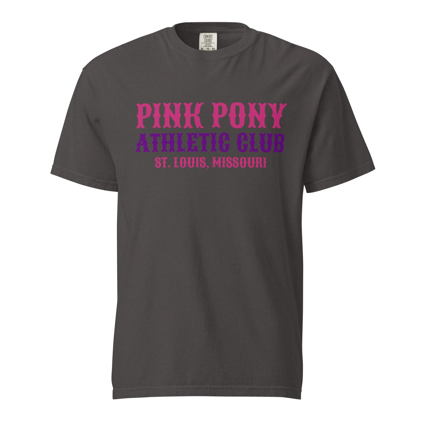 Signature | Comfort Colors T-Shirt | Pink Pony Athletic Club | Athletic Wordmark Logo