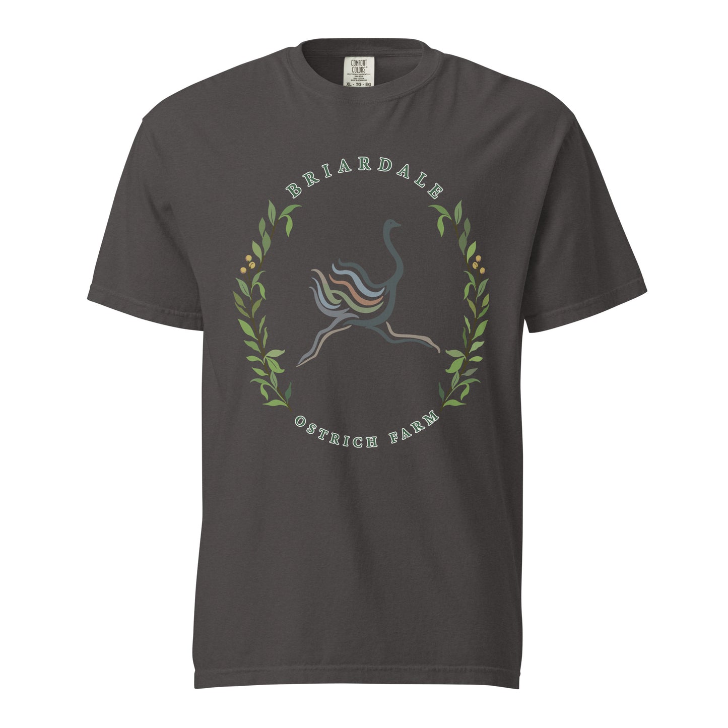 Signature | Comfort Colors T-Shirt | Briardale Ostrich Farm | Crest Logo