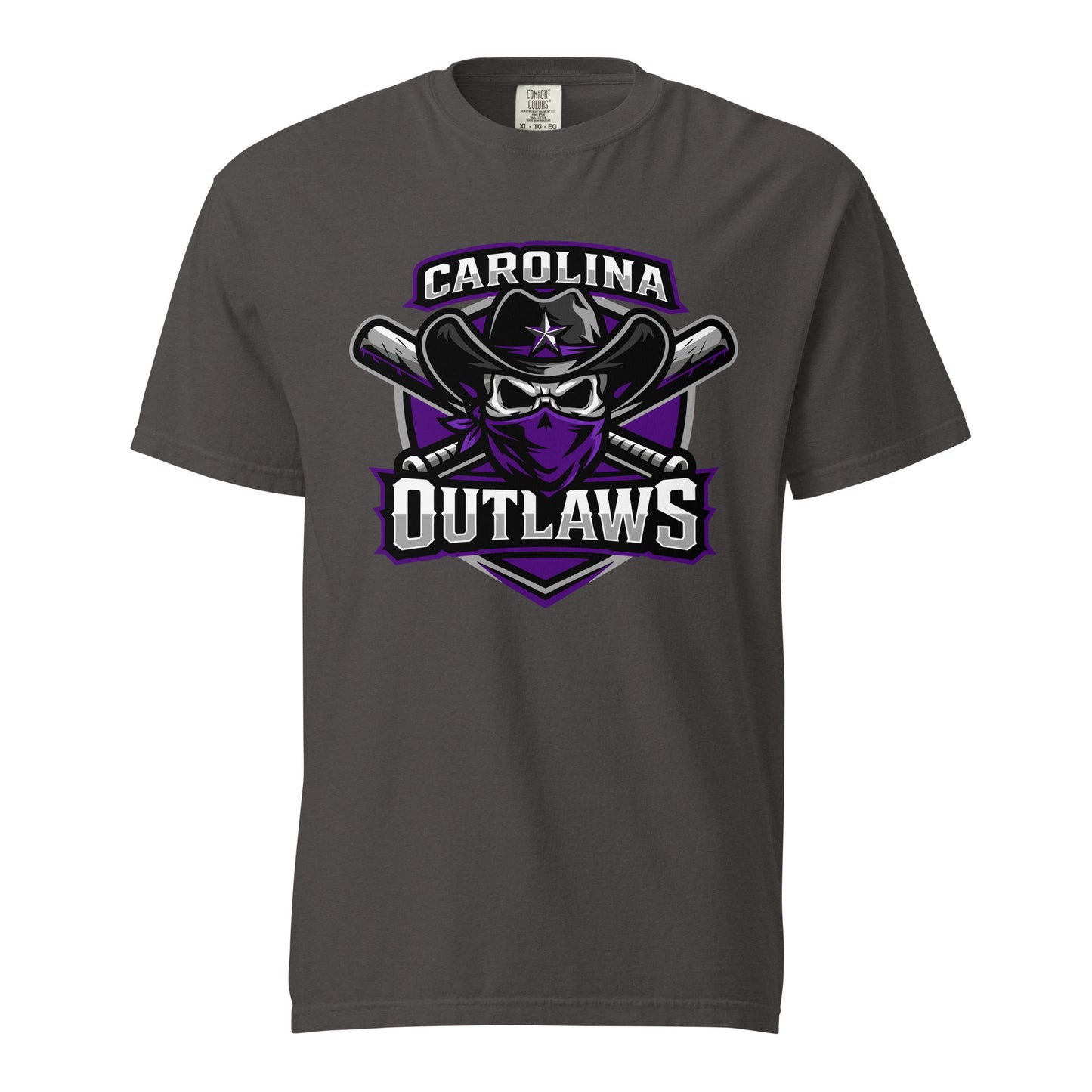 Signature | Comfort Colors T-Shirt | Carolina Outlaws Baseball | Shield Logo