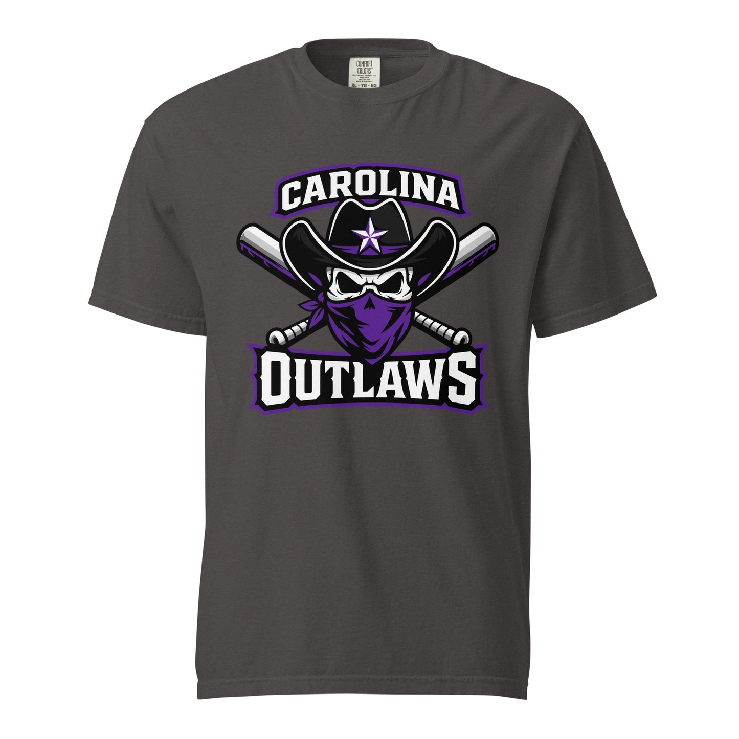 Signature | Comfort Colors T-Shirt | Carolina Outlaws Baseball | Crest Logo