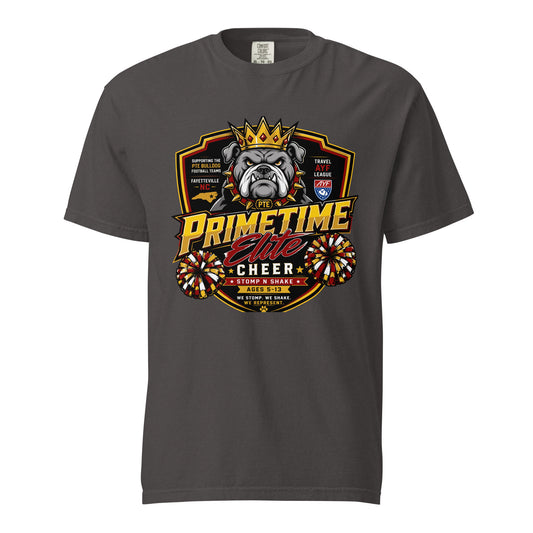 Signature | Comfort Colors T-Shirt | PTE Bulldog Cheer | Shield Logo